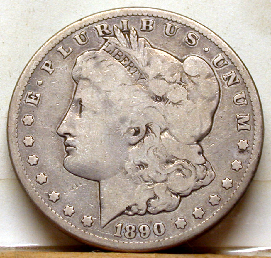 1890 CC Tailbar Morgan Dollar in VG - Click Image to Close